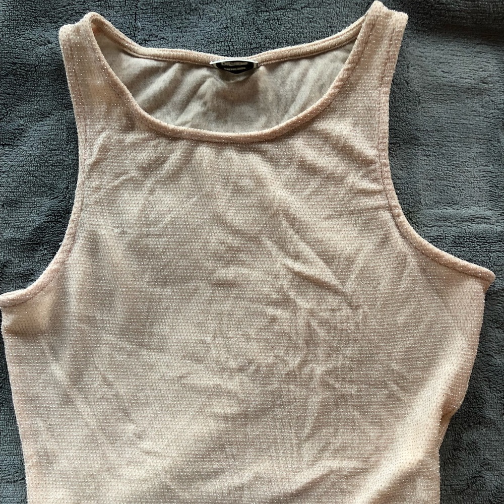 Light pink sparkly crop top